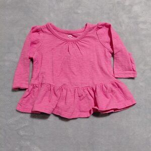 Like New! OkieDokie Long Sleeve Tunic Top Puff Shoulder Ruffle Bottom 3M